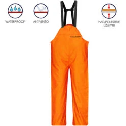Pantalone In Pvc Arancio Professionale Impermeabile Taglia M