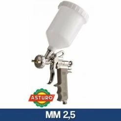 AEROGRAFO VERNICIATURA ASTURO E70 SERBATOIO NYLON 0.6 LT UGELLO 1,5 - 2,5 31873V MM 2,5 (31874)