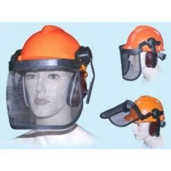 ELMETTO CON VISIERA PROTETTIVA PROFESSIONALE A RETE CON CUFFIA (25143)