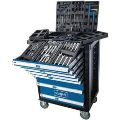 CARRELLO CASSETTIERA CON UTENSILI ATTREZZI OFFICINA 70 PZ SCHEPPACH TW1100