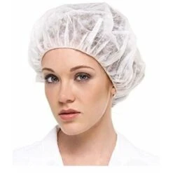 CUFFIE COPRICAPO IN TNT CON ELASTICO MENSE CUCINE COLORE BIANCO 100 PZ (00069)