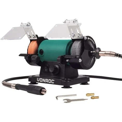 VONROC Smerigliatrice Da Banco Multifunzione 150W - 75mm Con Albero Flessibile. Accessori Non Inclusi