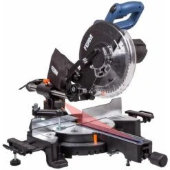 FERM Troncatrice Radiale 1900W, Diametro Ø254 Mm Con Guida Laser. Include Lama 60T TCT, Estensioni Da Tavolo, Morsetto E Sacchetto Di Raccolta Polvere