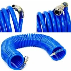 TUBO ARIA COMPRESSA SPIRALE 12X8MM 15 METRI FLESSIBILE PER COMPRESSORE RACCORDO
