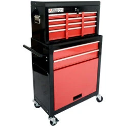 AREBOS Carrello Da Officina Armadio Portautensili Cassetta Degli Attrezzi Rosso