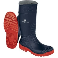 STIVALE DI SICUREZZA ANTINFORTUNISTICO IN PVC COLORE BLU-ROSSO CON SUOLA E PUNTALE IN ACCIAIO - S5 SRC IRON DELTAPLUS - Misura 45