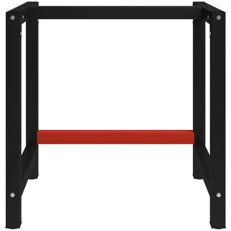 Telaio Per Banco Da Lavoro In Metallo 80x57x79 Cm Nero E Rosso VidaXL - immagine 2