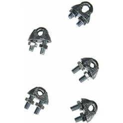 Chapuis BAR10 Confezione Di 25 Serracavi Pinza - Acciaio Zincato - Per Cavo Di Diametro Di 5 Mm