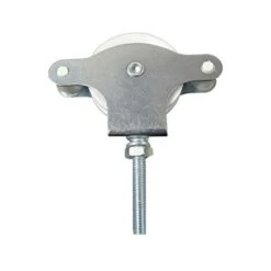 WOLFPACK Linea Professionale PULEGGIA STENDIBIANCHERIA ZINCATO 40 Mm. Rotonda In Plastica Con Vite, Argento, Extra Large