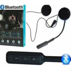 HEADSET MICROFONO AURICOLARE BLUETOOTH IMPERMEABILE PER CASCO MOTO MP3 INTERFONO