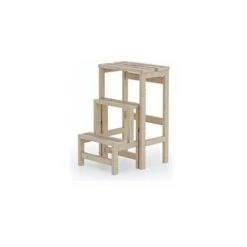 Colombo Sgabello RIBALTINO 3 Gradini In Legno Di Faggio Con Spessori Maggiorati Portata 120 Kg