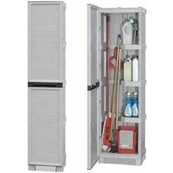 ArtPlast C50/172PS Armadio Portascope In Resina Per Esterno, Grigio, 50 X 39 X H 172 Cm