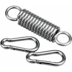 Gancio A Molla In 3 Parti LITZEE, Molla Per Poltrona Sospesa In Acciaio Inossidabile 304, Con 2 Moschettoni Ad Alte Prestazioni, Moschettone