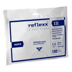 Reflexx R18 100 Guanti In Polietilene Ad Alta Densita' HDPE Monouso Ambidestri Senza Polvere Taglia Unica