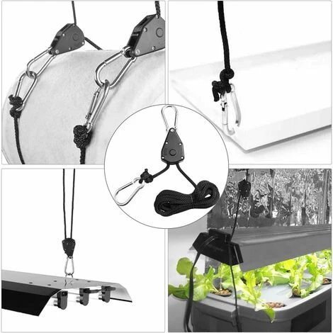 2 Pack Ratchet Ropes With Hook For 1/8 "Plant Lamp - immagine 2
