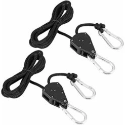 Rope Ratchet Ratchet Hanger Pulley Rope (2 PCS), Hook Ropes Ratchet Ropes, Ganci, Imbracature Per Illuminazione Di Fabbrica, Ganci Di Carico Regolabili, Fino A Un Peso Massimo Di 68 Kg.
