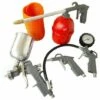 KIT ACCESSORI COMPRESSORE ARIA COMPRESSA AEROGRAFO SET 5 PEZZI PISTOLA TUBO SU