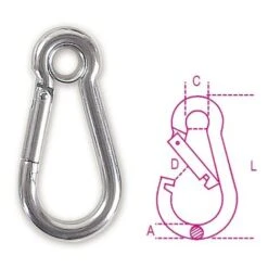 Beta MOSCHETTONI CON ANELLO INOX AISI 316 5X50 ART. 8274A