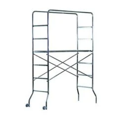 MINI PONTEGGIO TRABATTELLO SCALA IN ACCIAIO ZINC. SUPERTRIO MARCHETTI H.2,18 MT