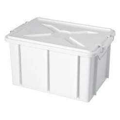 CONTENITORE CON COPERCHIO CM.55x40x29h BIANCO Mod. BOX CASSETTA