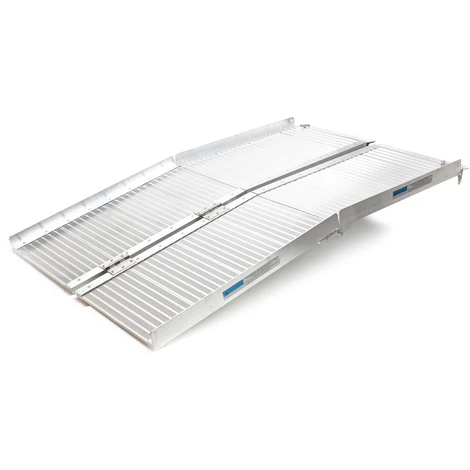 Rampa Sedie A Rotelle Pieghevole In 4 Sez Rampa Di Carico Alluminio 152cm 270kg Rampa A Valigetta - immagine 2