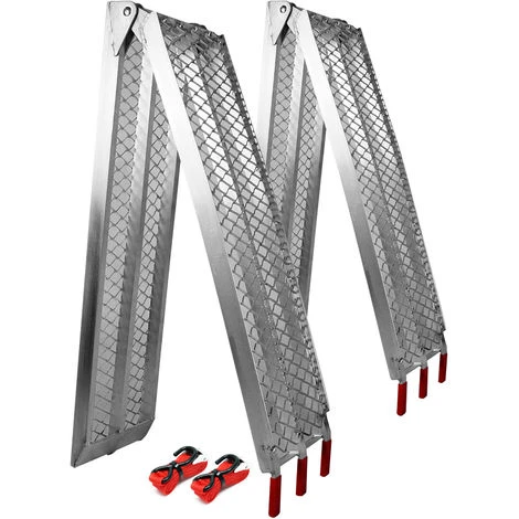 2x Rampe Di Carico Pieghevoli In Alluminio Per Moto E Quad 226cm 680kg