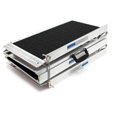 Rampa Per Sedie A Rotelle Rampa Di Carico Antiscivolo Pieghevole In 4 Sez Alluminio 122cm 270kg