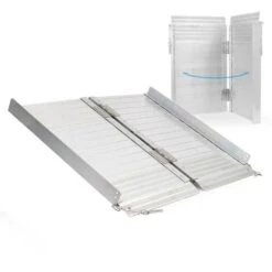 Rampa Per Sedie A Rotelle Pieghevole Rampa Carrozzina Ripiegabile In Alluminio 122 Cm Fino A 270 Kg