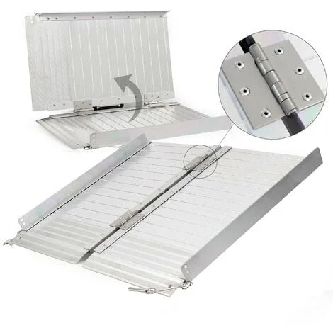 Rampa Per Sedie A Rotelle Pieghevole Rampa Carrozzina Ripiegabile In Alluminio 122 Cm Fino A 270 Kg - immagine 2