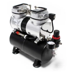 Compressore Per Aerografo AS196 Con Serbatoio D'aria 2 Cilindri 2 Pistoni 6 Bar Arresto Automatico