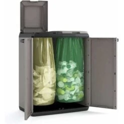 Armadio Keter Split Basic Pattumiera Per Differenziata 2 Ante Con Coperchio