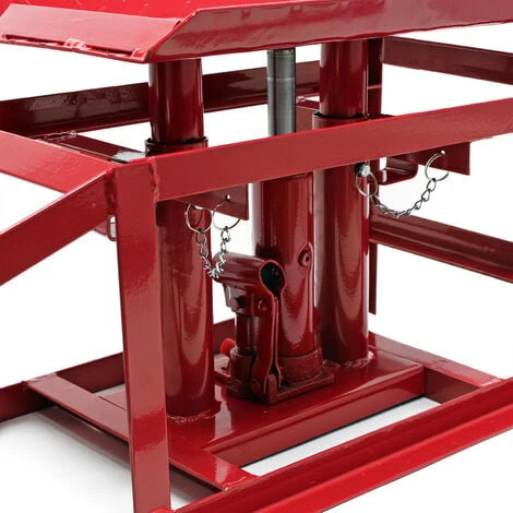 Rampa Di Sollevamento Con Cric Idraulico 2000kg Altezza Regolabile Larghezza Ruota Max 225 Mm - immagine 4