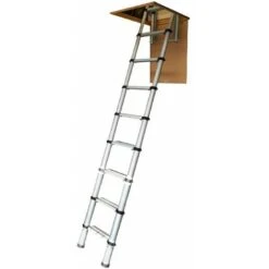 Scala Retrattile Telescopica Senza Botola, Fino A 2.60 Metri. Dimensioni Minime Del Foro : 60x51 Cm - 301000