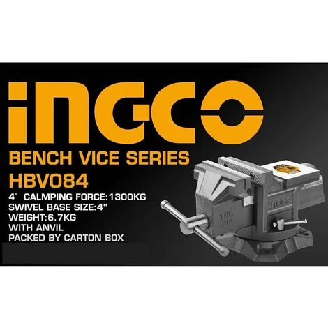 Morsa Da Banco Girevole 100 Mm - Ingco HBV084 - immagine 2