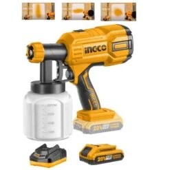 Ingco CSGLI2001 PISTOLA A SPRUZZO PROFESSIONALE A BATTERIA 20 V Aerografo Airless Vernici (completa Di Batt 2 Ah E Carica Batt 2 Ah)