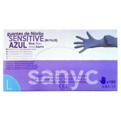Confezione Da 100 Guanti In Nitrile Sensitive S/p T-g P-100 Sanicen Examination
