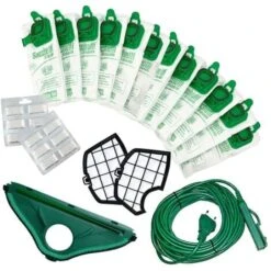 Sacchetti Folletto Vk 140 Vk 150 12pz+12 Profumi+2 Filtri + Spazzola + Cavo 10m Compatibili
