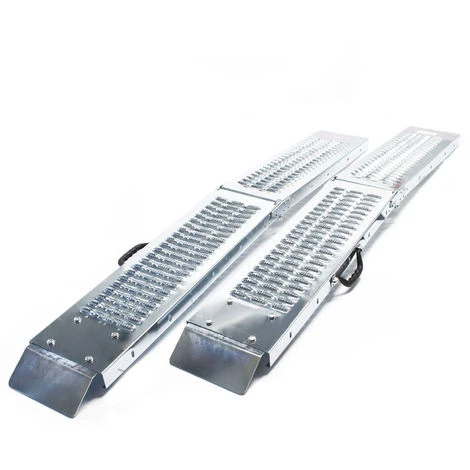 Coppia Rampe Di Carico Per Moto Quad Acciaio Galvanizzato Pieghevoli 180 Cm 400kg - immagine 4