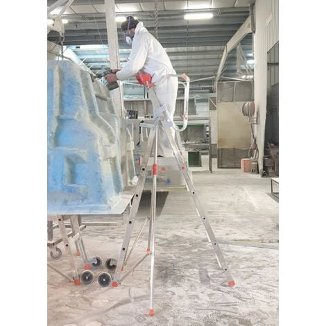 Scala A Castello Con Ruote - Altezza Massima Di Lavoro : 3.31m - PLT05 - immagine 4