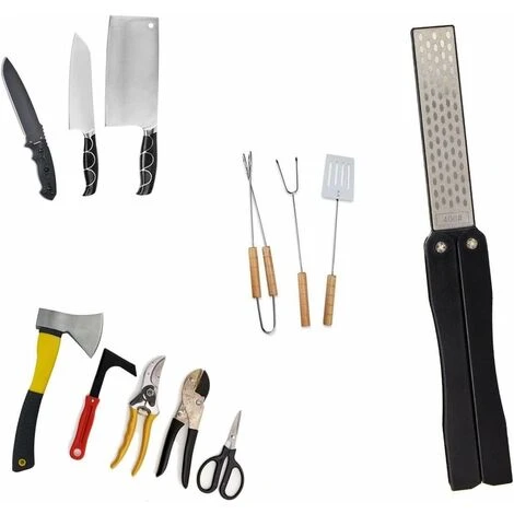 SOEKAVIA Affilacoltelli, Tasca Pieghevole Da 400/600 Grani Diamond Whetstone, Pietra Per Affilare Tascabile Su Due Lati Per Orto Da Campeggio All'aperto - immagine 2