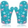 SOEKAVIA Guanti Da Forno, Guanti Da Forno Guanti Da Forno Guanti Da Forno Guanto Fenicottero Guanti Da Forno Guanti Isolanti Guanti Da Cucina Spessi Per Grigliare Cucinare Cucinare 1 Paio Di Verde