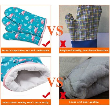 SOEKAVIA Guanti Da Forno, Guanti Da Forno Guanti Da Forno Guanti Da Forno Guanto Fenicottero Guanti Da Forno Guanti Isolanti Guanti Da Cucina Spessi Per Grigliare Cucinare Cucinare 1 Paio Di Verde - immagine 5