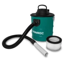 VONROC Aspiracenere 1600W Serbatoio 20L. Cavo Da 3m. Incl. Tubo Flessibile, Filtro HEPA E Ugello