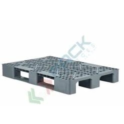 Pallet In Plastica Riciclata (PP), Mis. 800 L X 1200 P X 150 H Mm, Con 2 Traverse, Piano Forato, Portata Statica 1500 Kg, Portata Dinamica 750 Kg