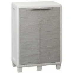 Armadio In Resina Da Esterno Woody'S Tuttopiani Tortora 65X38Xh94 Cm.