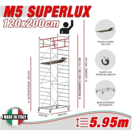 Trabattello M5 SUPERLUX (h Lavoro 5,95 M)