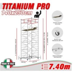 Trabattello TITANIUM PRO (h Lavoro 7,40 M)