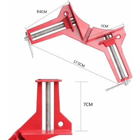 SOEKAVIA 4 Pezzi Morsetto Ad Angolo Retto Da 90 Gradi, Morsetti Per La Lavorazione Del Legno, Set Di Morse Ad Angolo Regolabile In Legno Per Cornice Ad Angolo Per Cornici Multiple Per Saldatura Di Car - immagine 2