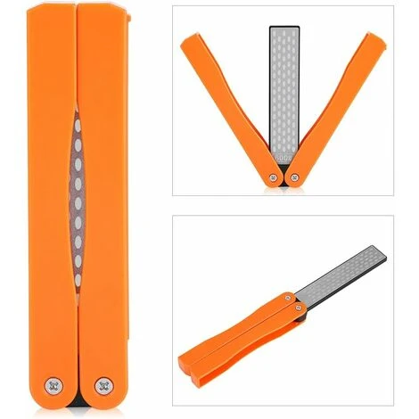 SOEKAVIA 400/600 Affilacoltelli Grana, Pietra Per Affilare Diamantata A Doppia Faccia Pieghevole Per Cucina Da Giardino Da Campeggio All'aperto (giallo) - immagine 2