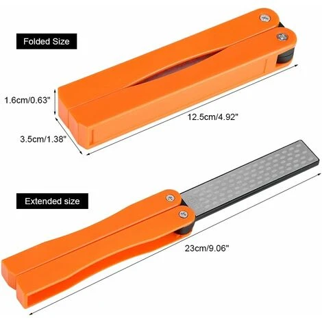 SOEKAVIA 400/600 Affilacoltelli Grana, Pietra Per Affilare Diamantata A Doppia Faccia Pieghevole Per Cucina Da Giardino Da Campeggio All'aperto (giallo) - immagine 3